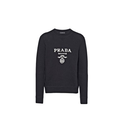 PRADA WOOL AND CASHMERE CREW-NECK SWEATER UMB223